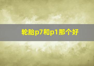 轮胎p7和p1那个好