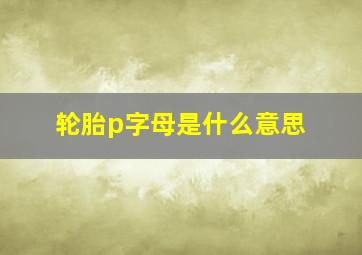 轮胎p字母是什么意思