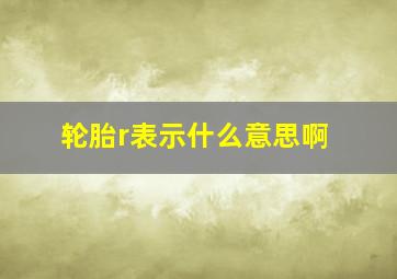 轮胎r表示什么意思啊