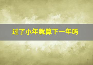 过了小年就算下一年吗