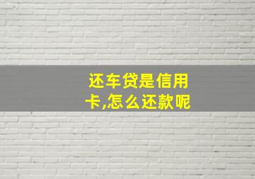 还车贷是信用卡,怎么还款呢