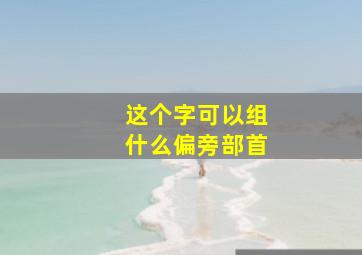 这个字可以组什么偏旁部首