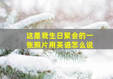 这是我生日聚会的一张照片用英语怎么说