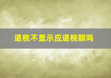 退税不显示应退税额吗