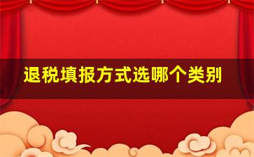 退税填报方式选哪个类别