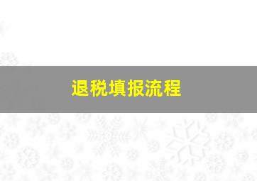 退税填报流程