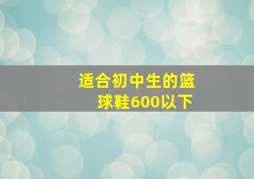 适合初中生的篮球鞋600以下