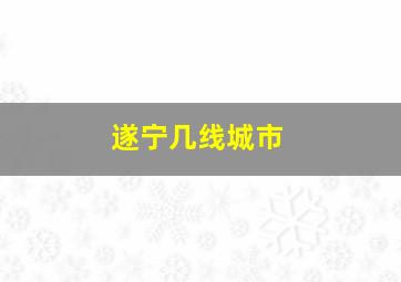 遂宁几线城市