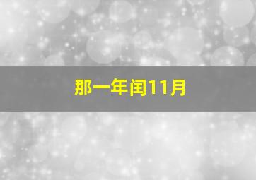 那一年闰11月