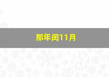 那年闰11月