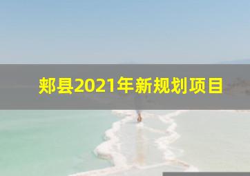 郏县2021年新规划项目