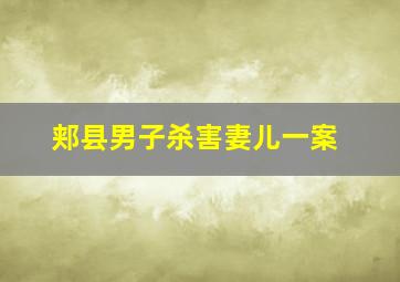 郏县男子杀害妻儿一案