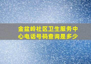 金盆岭社区卫生服务中心电话号码查询是多少