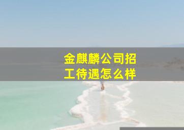 金麒麟公司招工待遇怎么样