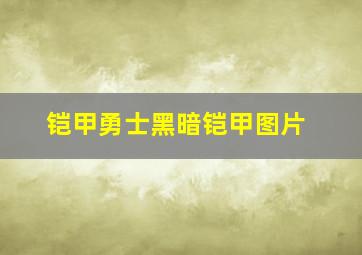 铠甲勇士黑暗铠甲图片