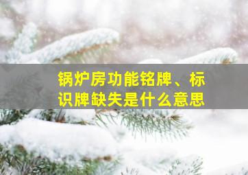 锅炉房功能铭牌、标识牌缺失是什么意思