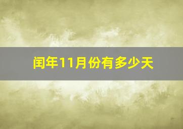 闰年11月份有多少天