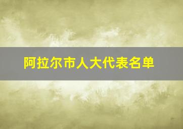 阿拉尔市人大代表名单