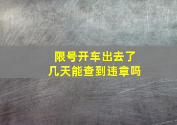 限号开车出去了几天能查到违章吗