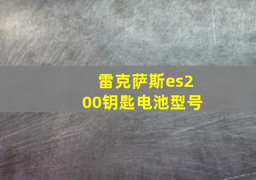 雷克萨斯es200钥匙电池型号