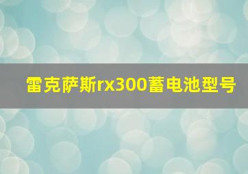 雷克萨斯rx300蓄电池型号