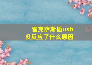 雷克萨斯插usb没反应了什么原因