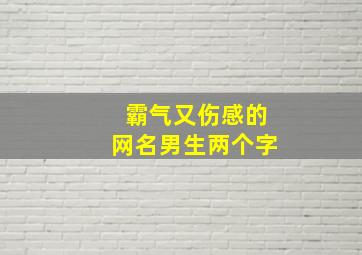 霸气又伤感的网名男生两个字