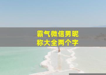 霸气微信男昵称大全两个字