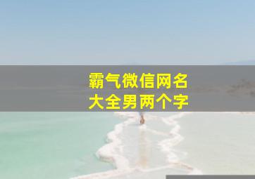 霸气微信网名大全男两个字