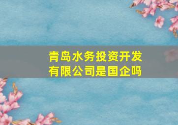 青岛水务投资开发有限公司是国企吗