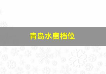 青岛水费档位