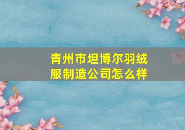 青州市坦博尔羽绒服制造公司怎么样