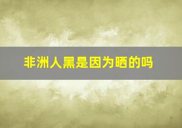 非洲人黑是因为晒的吗