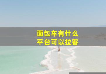 面包车有什么平台可以拉客