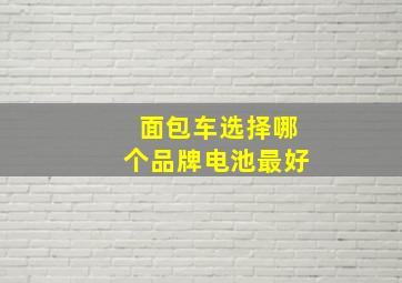 面包车选择哪个品牌电池最好