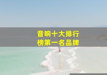 音响十大排行榜第一名品牌