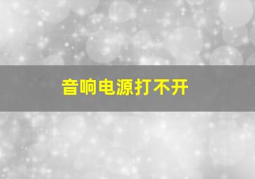 音响电源打不开