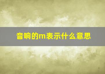 音响的m表示什么意思