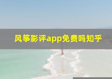 风筝影评app免费吗知乎