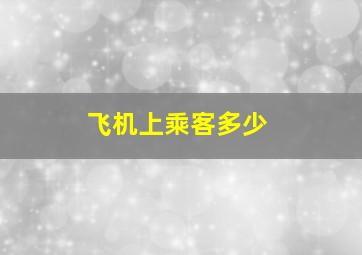 飞机上乘客多少