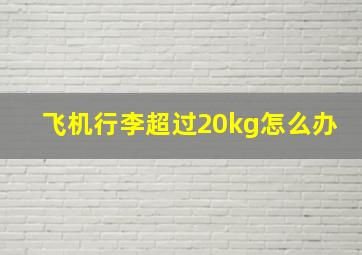 飞机行李超过20kg怎么办