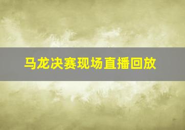 马龙决赛现场直播回放