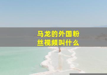 马龙的外国粉丝视频叫什么