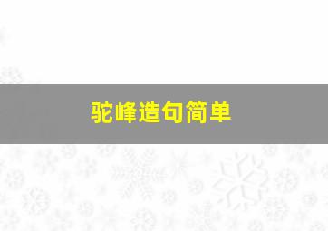 驼峰造句简单