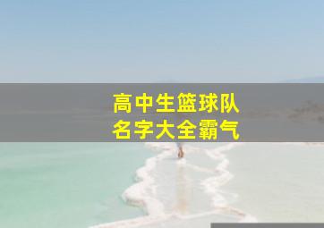 高中生篮球队名字大全霸气