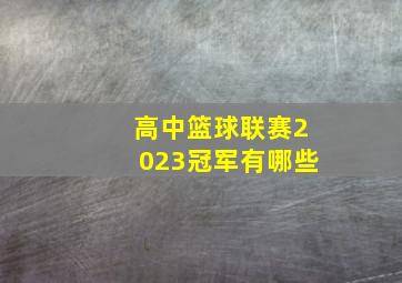 高中篮球联赛2023冠军有哪些