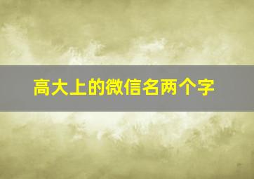 高大上的微信名两个字