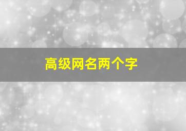 高级网名两个字