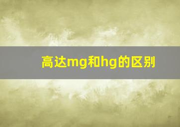 高达mg和hg的区别