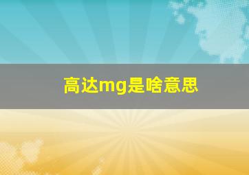 高达mg是啥意思